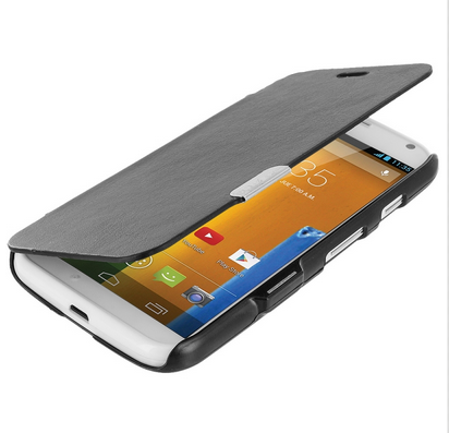 Black Magnetic Flip Wallet Case Cover Pouch for Motorola Moto G